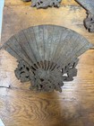 Victorian Antique Metal Plant Stand Shelves Fan Design  Intricate Detailing Nice