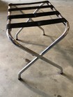 Foldable Luggage Rack Chromed Metal Suitcase Stand Holder By Lc Industries