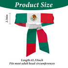 Mexican Flag Tie Headband With National Flag - 2pcs Mexican Bandana Red White An