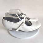 Tictactoes Vintage Mary Janes Low Block Heels Leather Soles White Dance Shoes 8