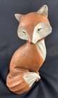 Distressed    carved Wood Look    Resin Red Fox Figurine  8   
