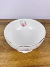 Vintage Simply Shabby Chic Decorative Bowl With Pink Roses And Gold Trim