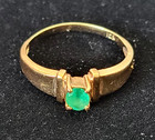 Vintage Solid 10k Yellow Gold Emerald Ring Size 6 5 Beautiful
