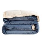 Brand New -- Longhui Bedding Blue Sherpa Plush Warm Blanket 80 X 90 In  Gift
