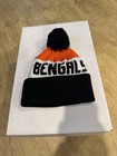 Cincinnati Bengals Knit Pom Beanie Hat One Size Black Orange White Nfl