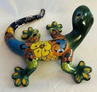 Mexican Talavera Gecko Lizard Hand Painted Signed Folk Art Excellent Condition