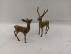 Vintage Mid Century Solid Brass Buck And Doe Deer Figurines Set Of 2