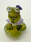 Wee Forest Folk F-07 Flirty Frog - Lavender White Polka Dots  retired  Wff Nib