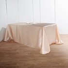 Beige 90x132  Rectangle Satin Tablecloth Wedding Party Events Banquet Linens