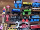 Huge Lot Of 55 Thomas   Friends Compatible Wood Wooden Trains Cars People Signs