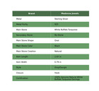 Sterling Silver Natural White Buffalo Turquoise Drop Dangle Engagement Earrings