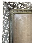 Vtg Mcm Hollywood Regency White Gold Filigree Vanity Photo Frame For 5x7 Photo
