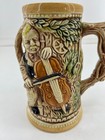 Vtg German-style Beer Stein Made In Japan Featuring Embossed Village House Scene