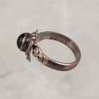 Black Onyx Ring Sterling Silver 925 Handmade Swirls Child Small Size 4