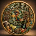 Jimmy Buffett Margaritaville Challenge Coin Gold Plated Parrot Head Tribute Coin
