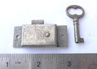 Vintage Yale  Trunk Cabinet Drawer Lock With  1 Skeleton  Key