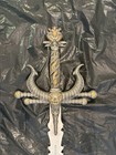 Ornate Fantasy Decorative Sword Silver Blade  Full Tang Double Edge Metal