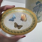 Vintage Floral And Butterfly Oval Tin  Scillas