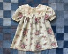 Vintage 80s Little Precious Lace Bib Collar Floral Puff Sleeve Girls Dress Sz 4t