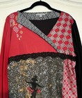 Cirque Du Soleil Artsy Top Red Black Lace Asymmetric Hem Y2k Theater Size Xl