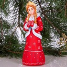 Hand Carved Wooden Snow Maiden Figurine 8    Hand Painted Christmas Mantel Decor