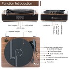 Record Player With Stereo Speakers  3-speed Belt-drive Turntable For Vinyl Re   