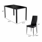 5 Piece Kitchen Dining Set Glass Metal Table And 4 Chairs Breakfast Furniture
