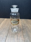 Antique Apothecary Glass Jar P  Caryoph Cloves Ground Glass Stopper Pharmacy