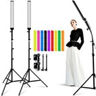 Led Video Photo Studio Lights Professional Dimmable Kit Tripod Stands Color Filt