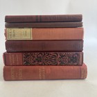 Antique Vintage Book Lot Of 6 Worn Red Pink Prop Shelf Display Decor Small Stack