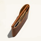 Handmade Real Leather Minimalist Snap Wallet Slim Card Holder Cash Pouch Brown