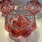 Fenton Vintage  cranberry  Melon Vanity Set Perfumes And Powder