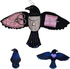 Handmade Raven Felt Sewing Accessories Organizer Symbol Of Wisdom   Protection  