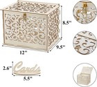 Okllen Wood Wedding Card Box With Lock And Sign  Large Rustic Yellow 