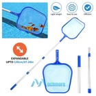 Swimming Pool Leaf Skimmer Rake Net Hot Tub Spa Cleaning Flat Mesh Bag With Pole