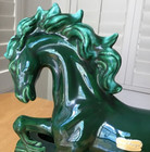 Vtg Haeger Wild Horse Dark Green Ceramic Planter Fantasy Prancing Romantic Usa