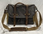 Newhey Messenger Bag Waterproof Waxed Canvas Genuine Leather Laptop 15x11