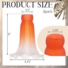 2 Pack Lily Flower Blown Glass Lampshade Orange White Glass Lamp Shade For Ta   