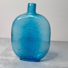 Vintage Clevenger Brothers Embossed Turquoise Blue Apothecary Bottle Rosemary