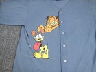 Vintage 70s Garfield Baseball Jersey Mens Size Large Button Down 1978 Cartoon