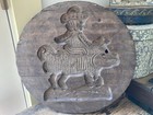 Large Antique Primitive Wooden Hand Carved European Bread Or Cake Mold