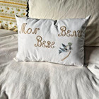 Hand Embroidered French Style Heirloom Baby Nursery Pillow Brand New Home Decor