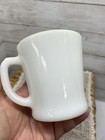 2 Vintage Nos Anchor Hocking White Milk Glass D Handle Coffee Mug Cup Tea 1212