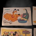 Vintage Walt Disney 4 Paper Placemats Set Pluto Donald Snow White Mickey Ludwig