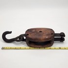 Antique Single Wood Block Pulley Rigging-  Union Hardware -torrington  Conn  Usa