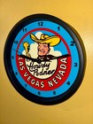 Las Vegas Vic Cowboy Casino Gambling Poker Bar Man Cave Advertising Clock Sign