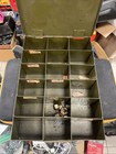 Vintage A Bear Brand Motor Nut Bolt Box Organizer 18 Compartment Metal Tray Old
