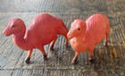 Lot Of 2 Vintage Pink One Hump Camels  Plastic Celluloid Toy Made In Japan