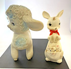 2-vintage Toys Edward Mobley Arrow Rubber 1961 Lamb Sleepy Eyes Kangaroo   Joey
