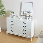 White Gloss Chest Of 8 Drawers Bedroom Storage Bedside Cabinet Drawer Organizer